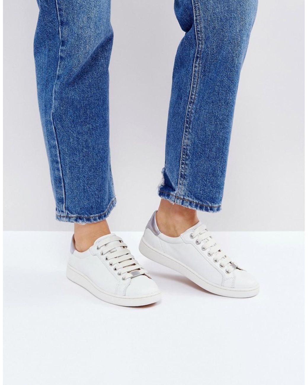 UGG Milo White Leather Sneakers | Lyst