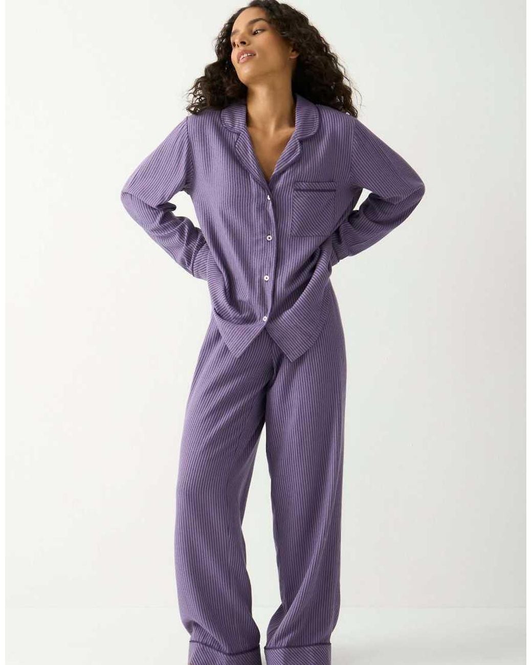Stripe & Stare Purple Pyjama Top