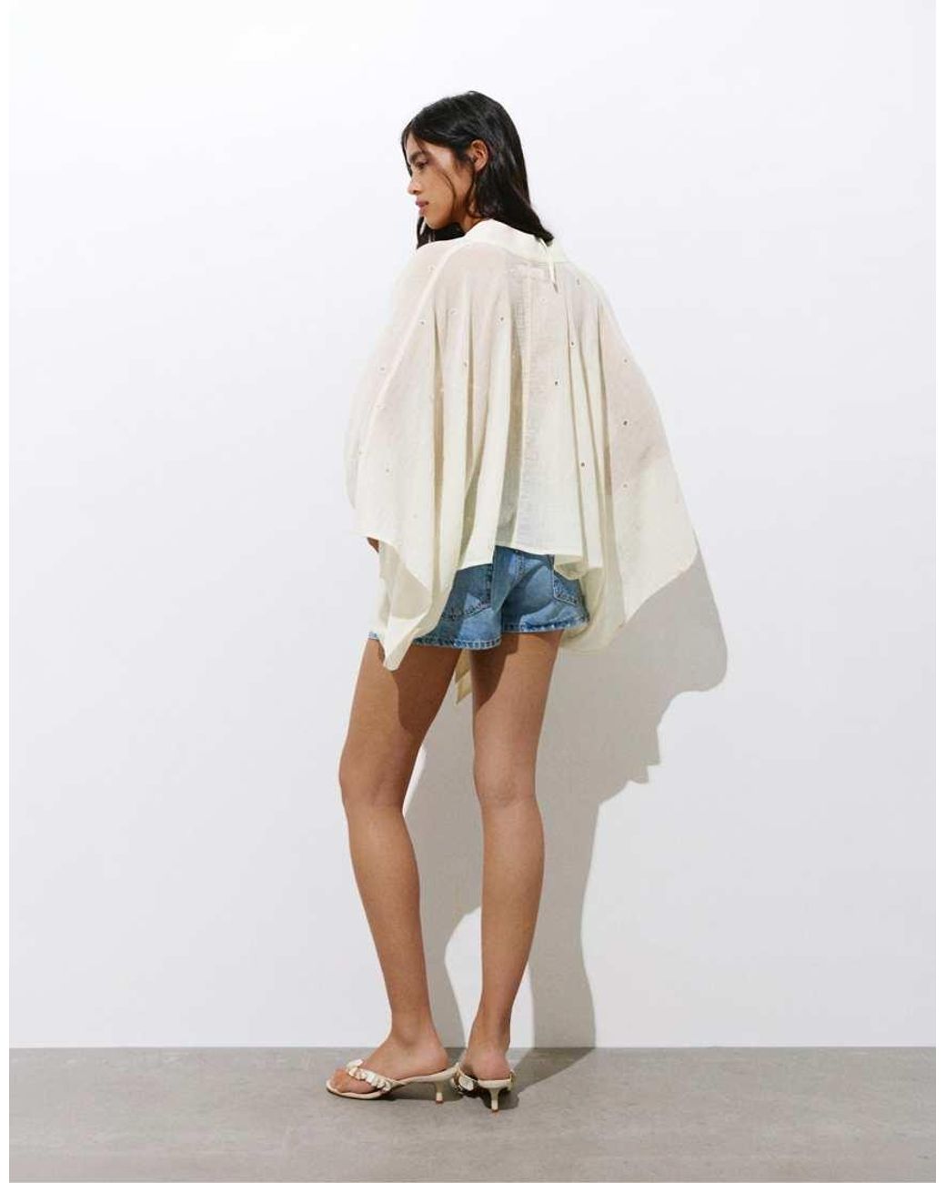 Pull&Bear White Mirror Detail Kimono
