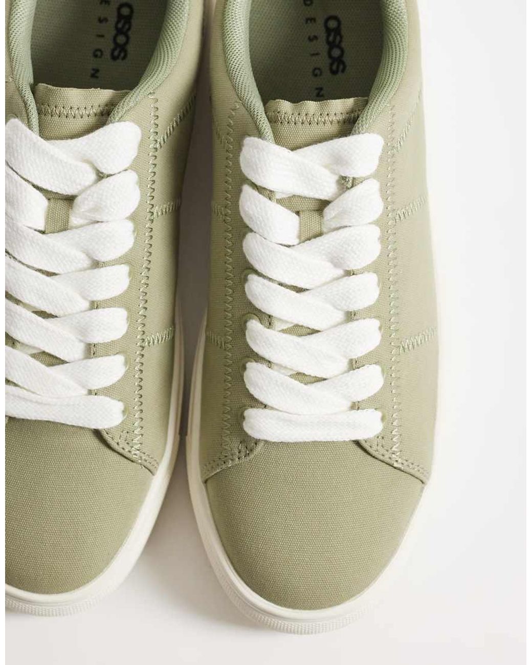 ASOS Green Lace-up Canvas Sneakers for men