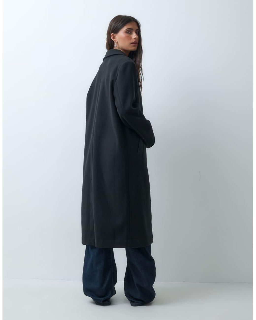 ASOS Blue Single Breasted Throw On Overcoat