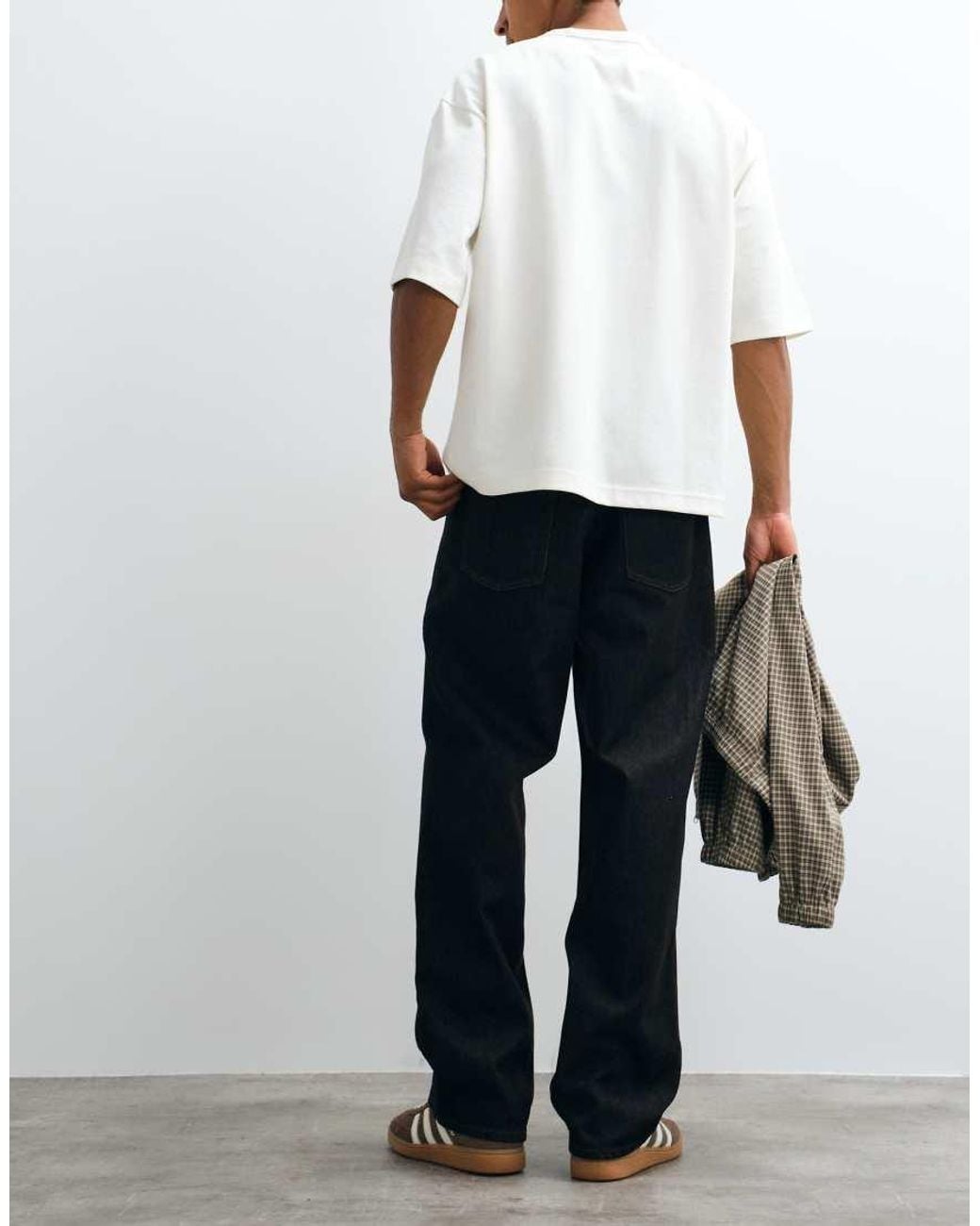 Only & Sons White Fade Loose Fit Jeans for men