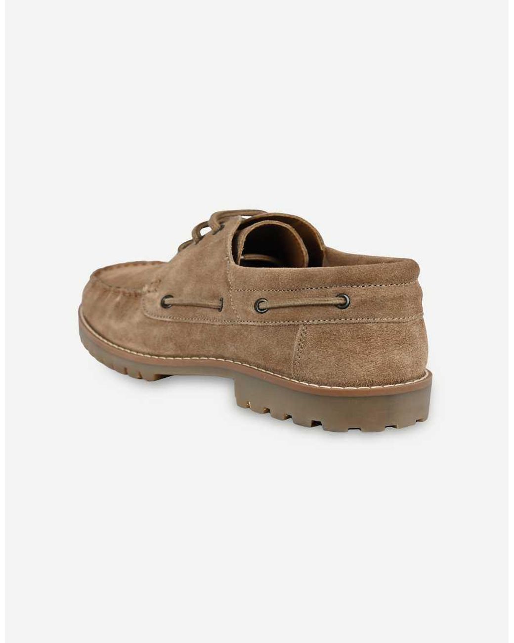 Thomas Crick White Cape Suede Boat Shoes With Cleated Sole for men