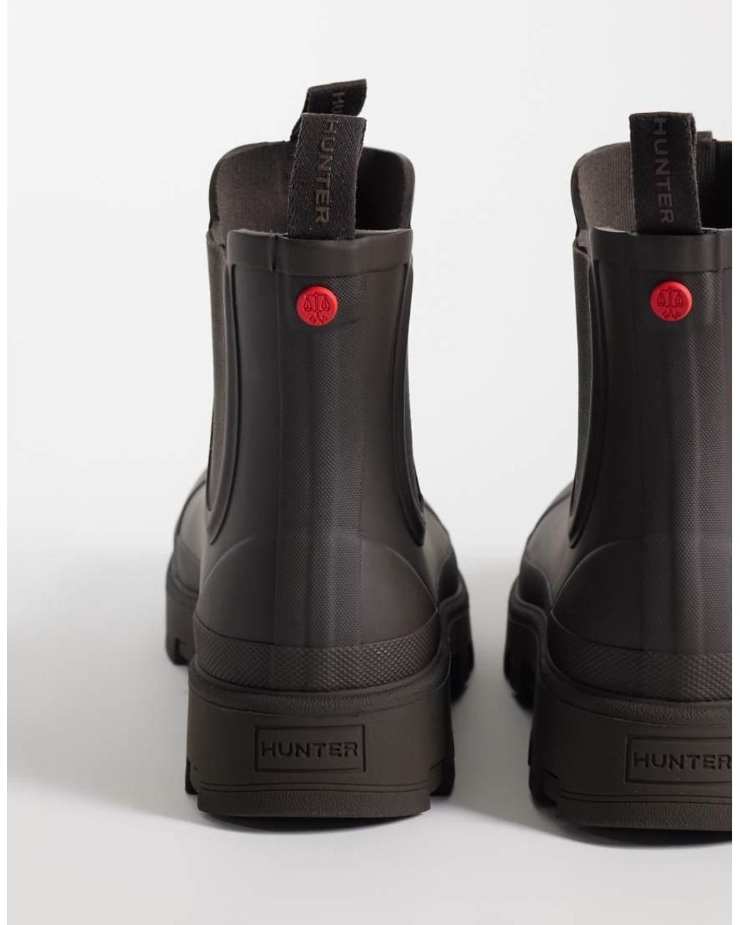 Hunter Black Unisex Elements Elastic Short Chelsea Wellington Boots