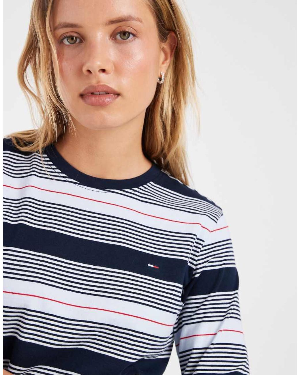 Tommy Hilfiger Blue Cotton Flag Logo Long Sleeve T-shirt