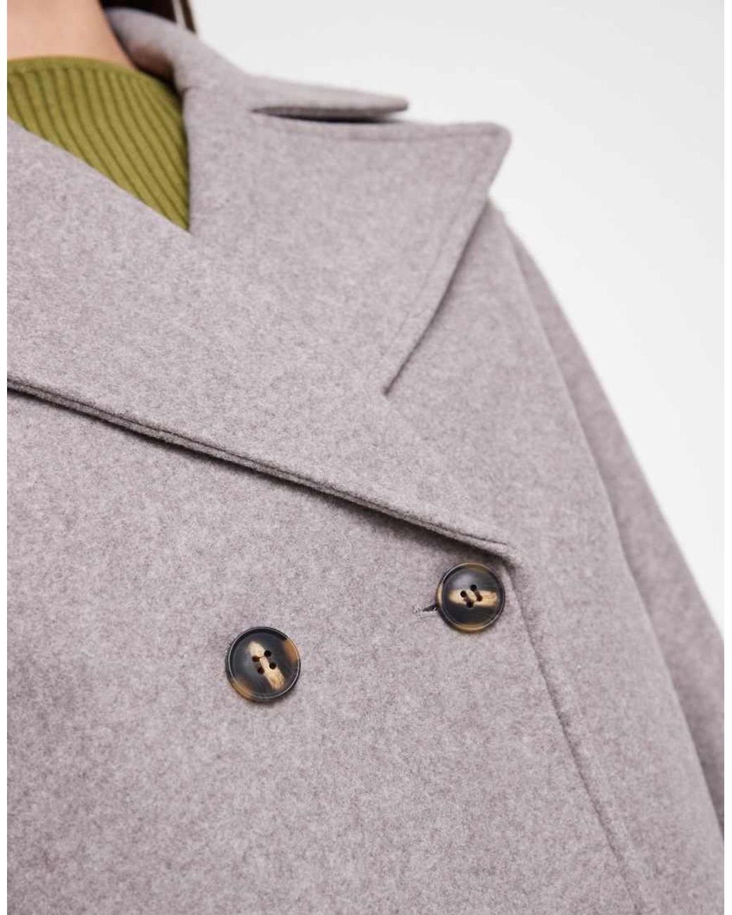 Vero Moda Gray Short Double-breasted Formal Coat