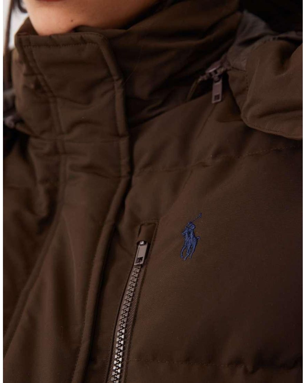 Polo Ralph Lauren Brown Icon Logo Padded Jacket
