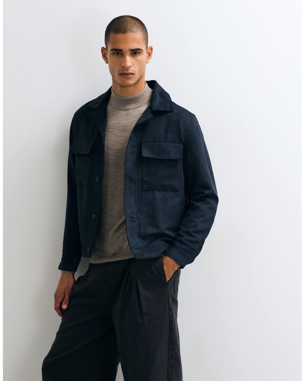 Mango Blue Pocket Detail Jacket for men