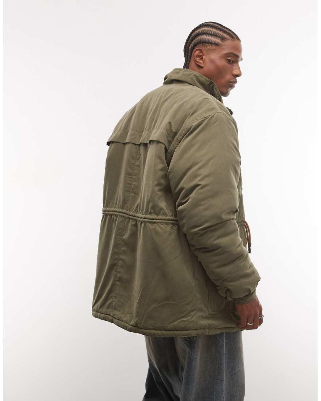 Reclaimed Vintage Green Unisex Contrast toggle Waist Jacket