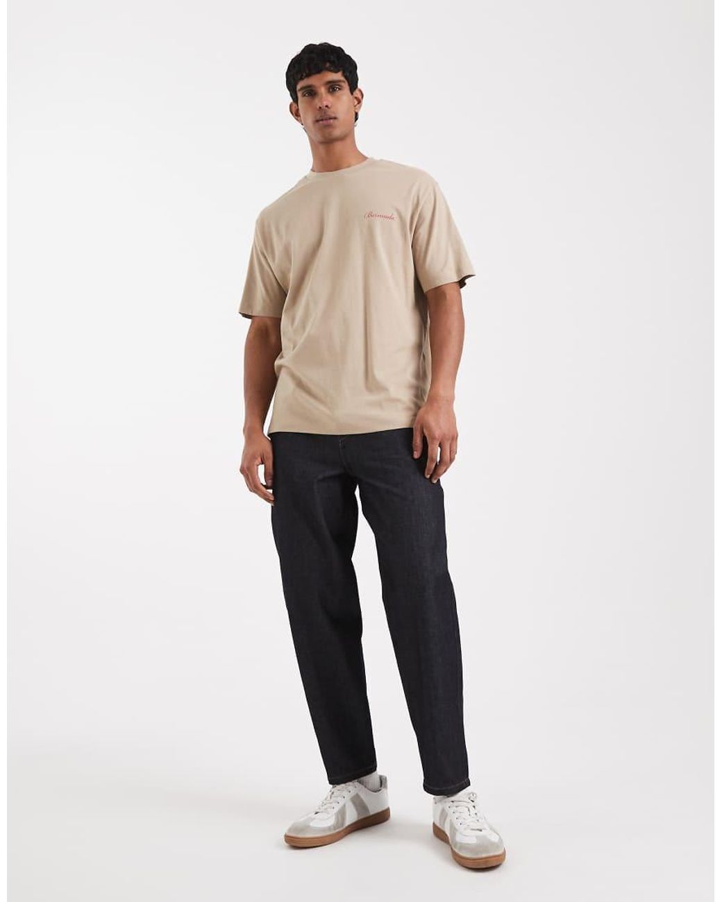 ASOS Natural Relaxed T-shirt With Digital Floral Graphic for men