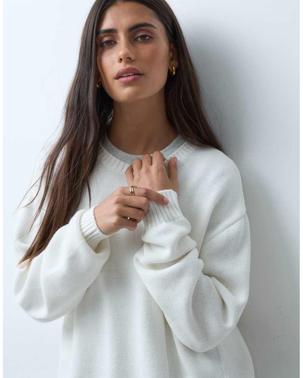 Hollister Gray Crew Neck Knitted Jumper
