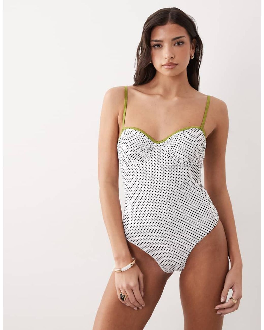 Candypants White Underwire Swimsuit With Contrast Trim