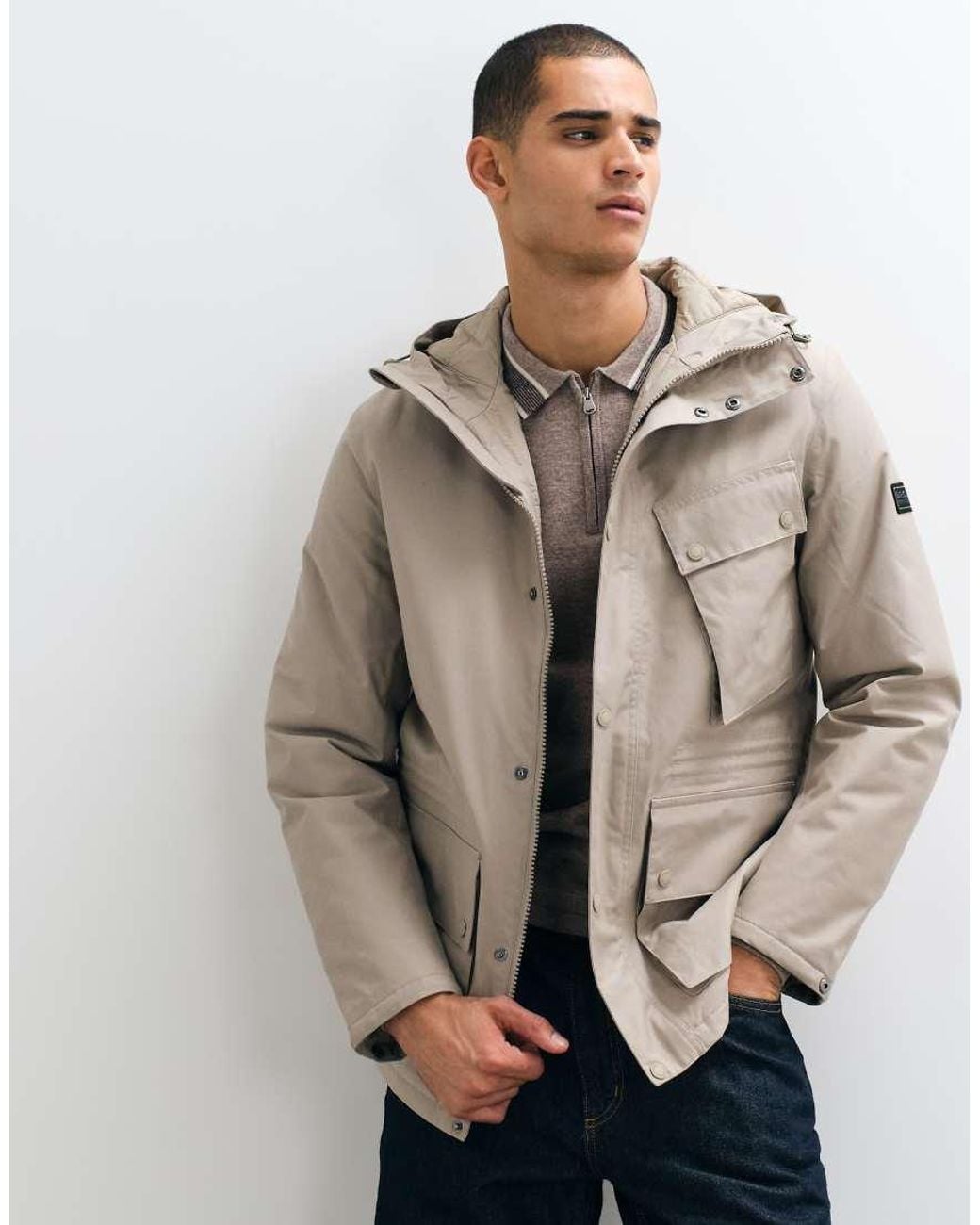 Barbour Natural Endley Waterproof Hooded Jacket for men