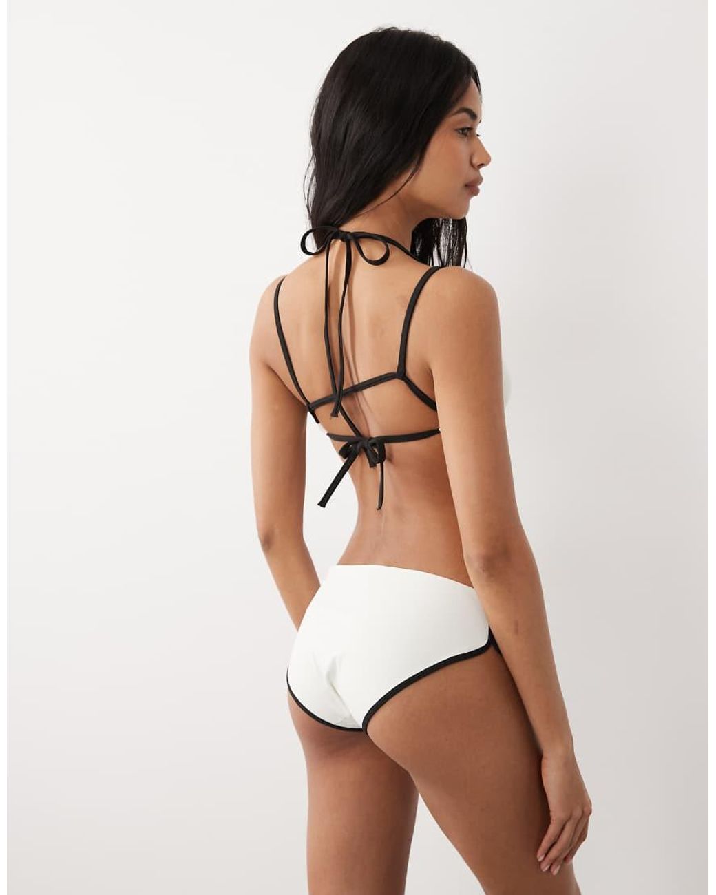 Calvin Klein White Logo Hipster Contrast Bikini Bottoms