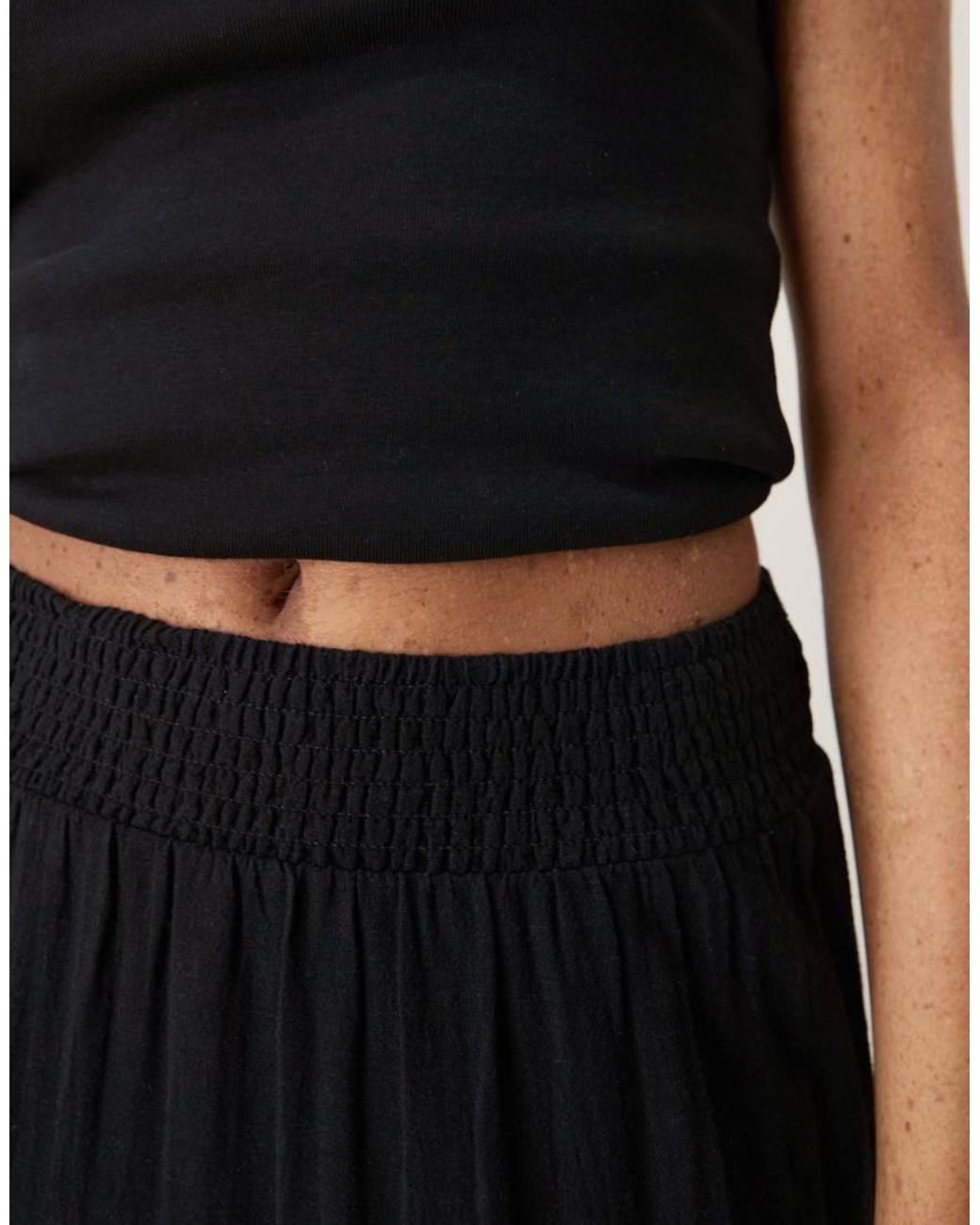 Aware Black High Waist Boho Tiered Maxi Skirt