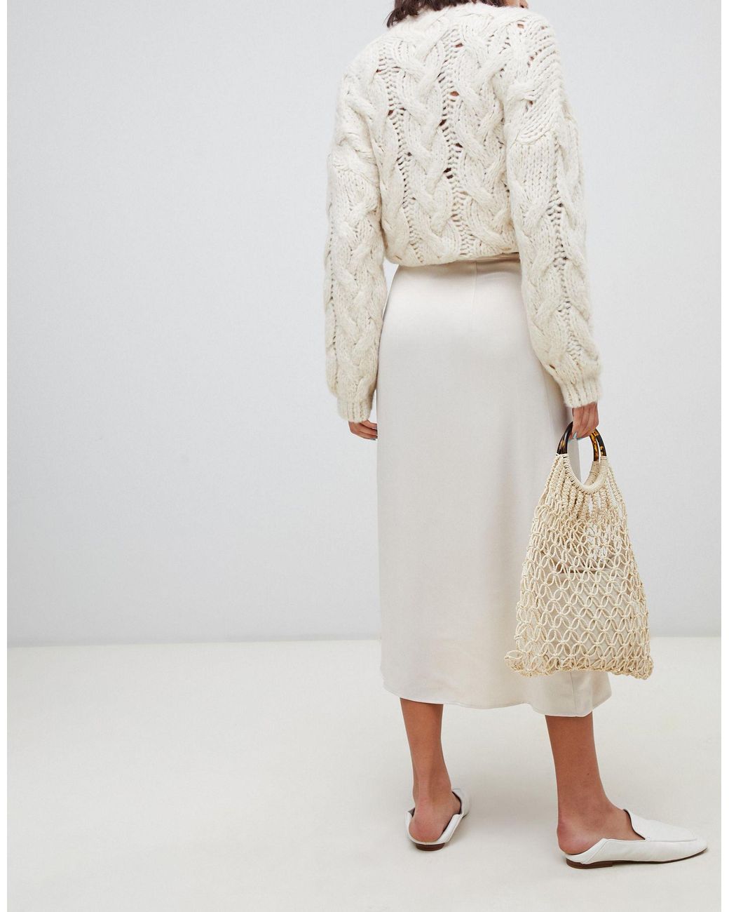 mango satin midi skirt