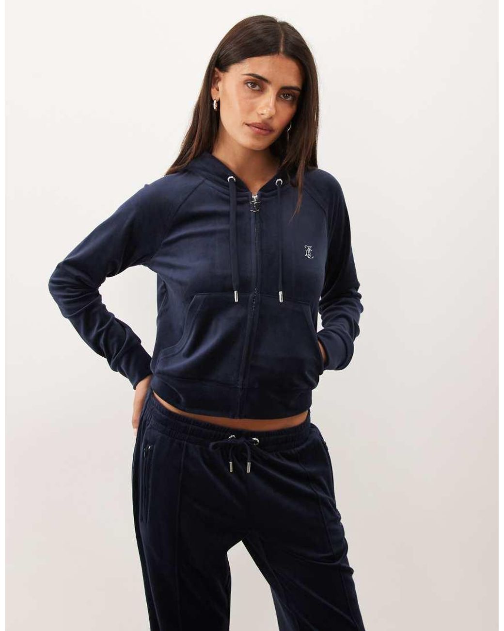 Juicy Couture Blue Madison Logo Zip-up Hoodie
