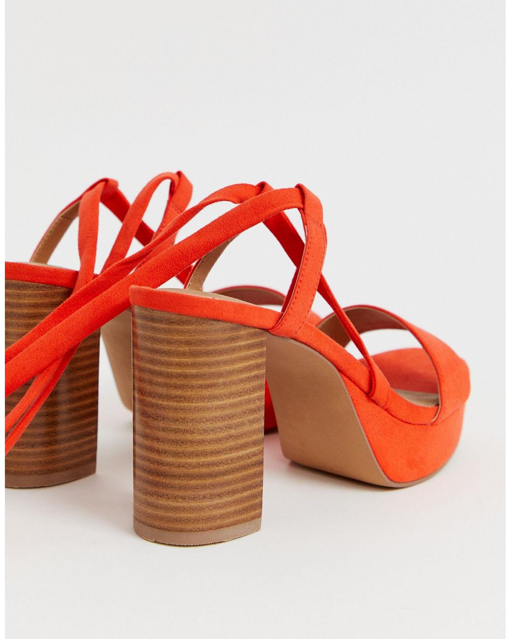 red block heel sandals wide fit