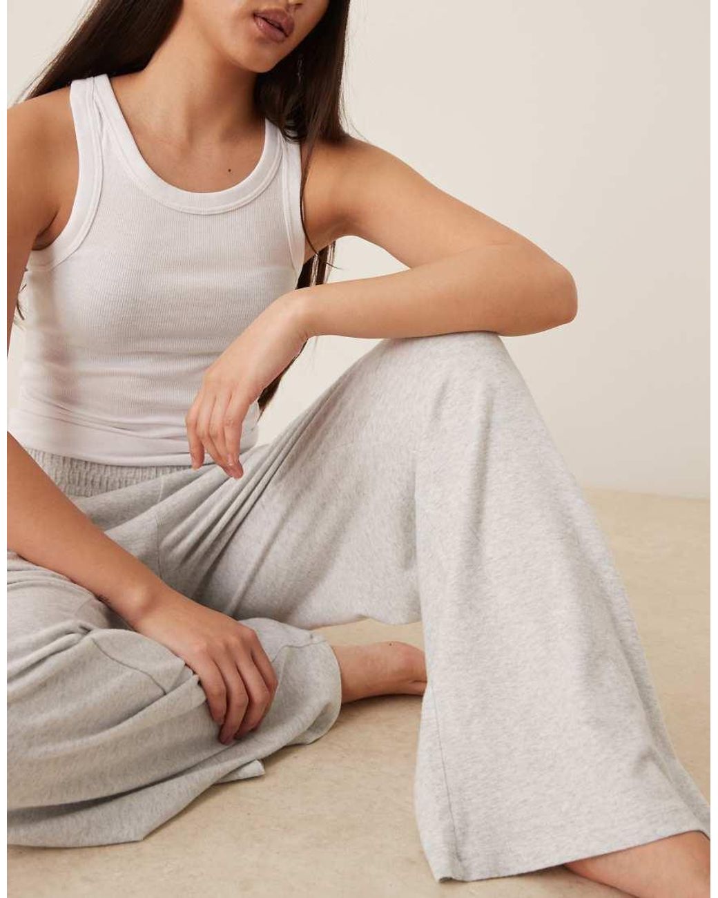 Abercrombie & Fitch Natural Wide Leg Lounge Trousers