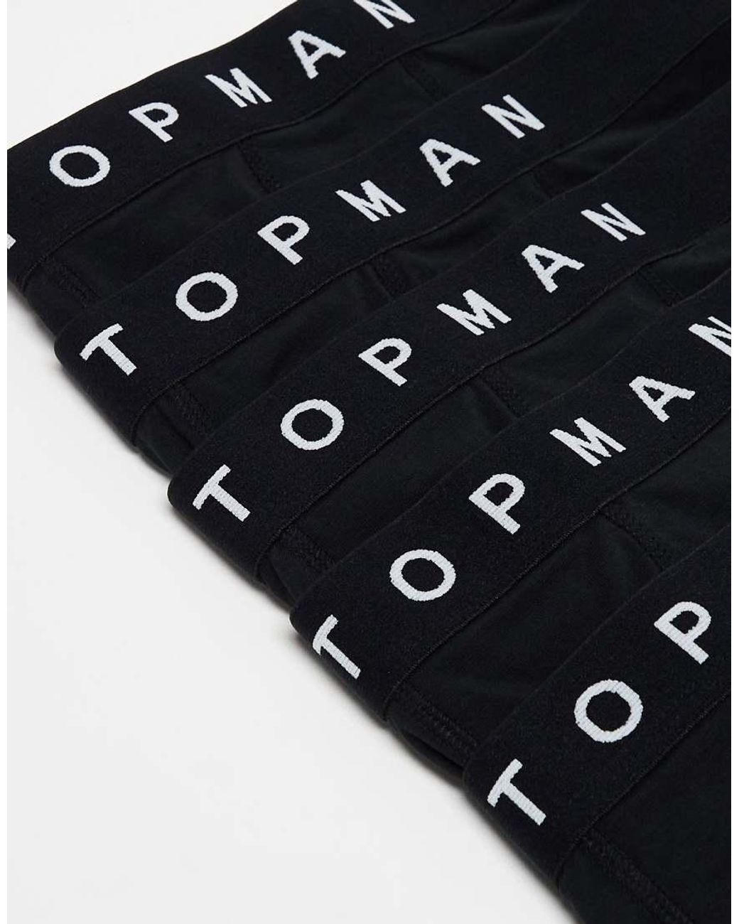 Pack De 5 Calzoncillos Negros Con Cinturilla Negra De Topman de hombre de color Black