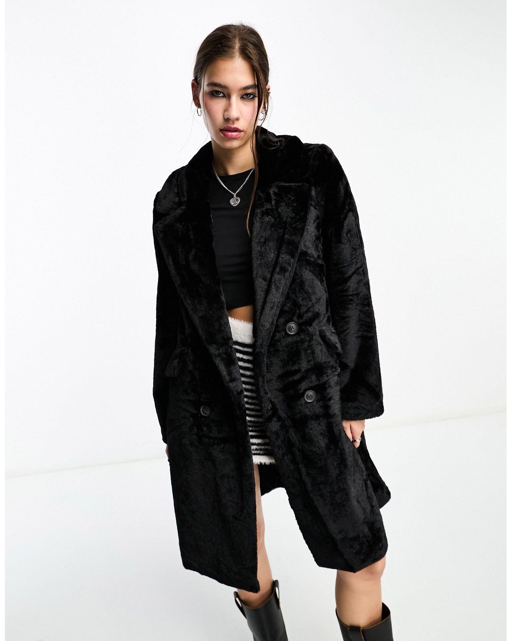 Faux fur coat vero moda outlet