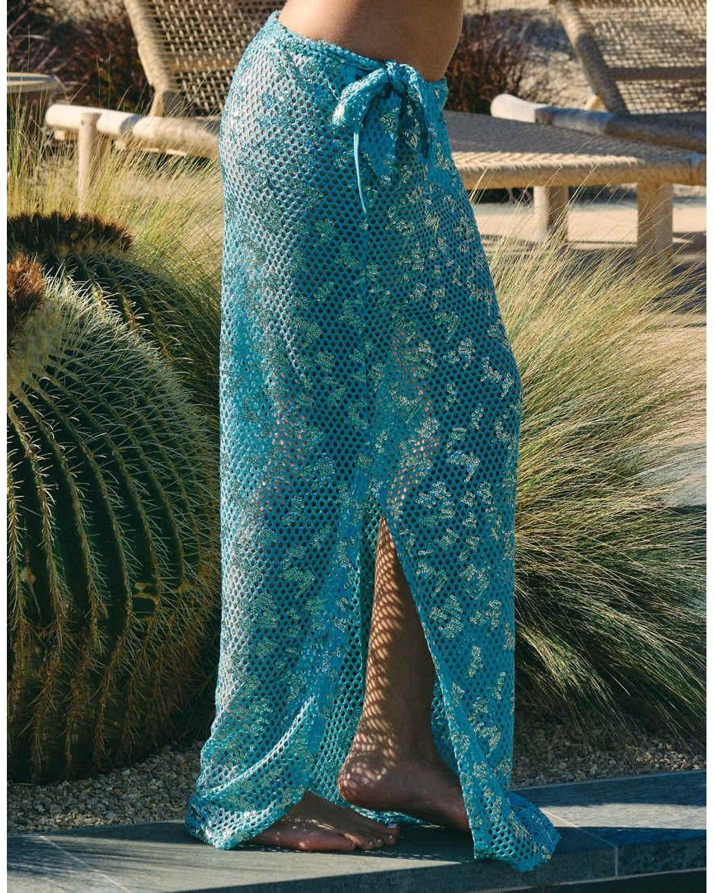South Beach Green X Liv Silverman Sequin Maxi Skirt