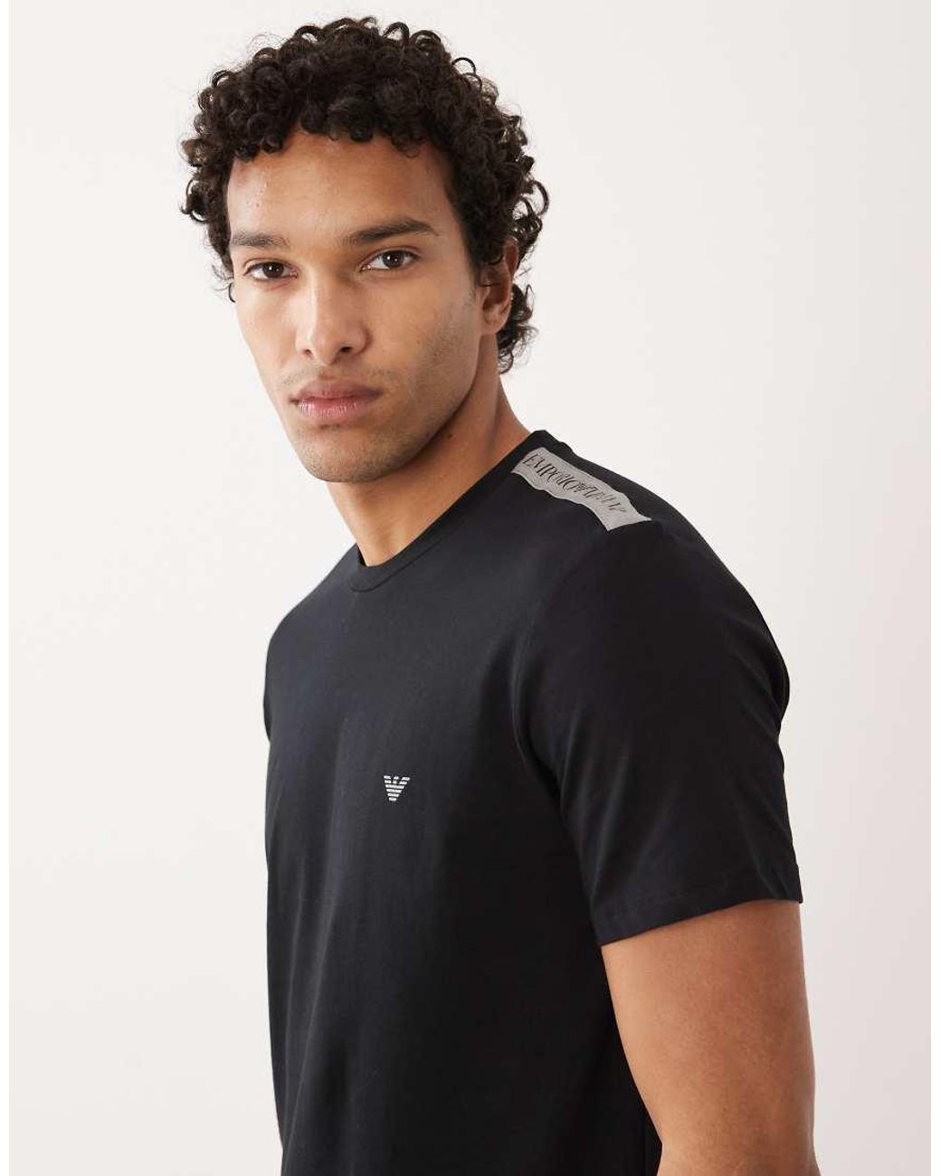 Emporio Armani Black Bodywear Logo T-shirt for men