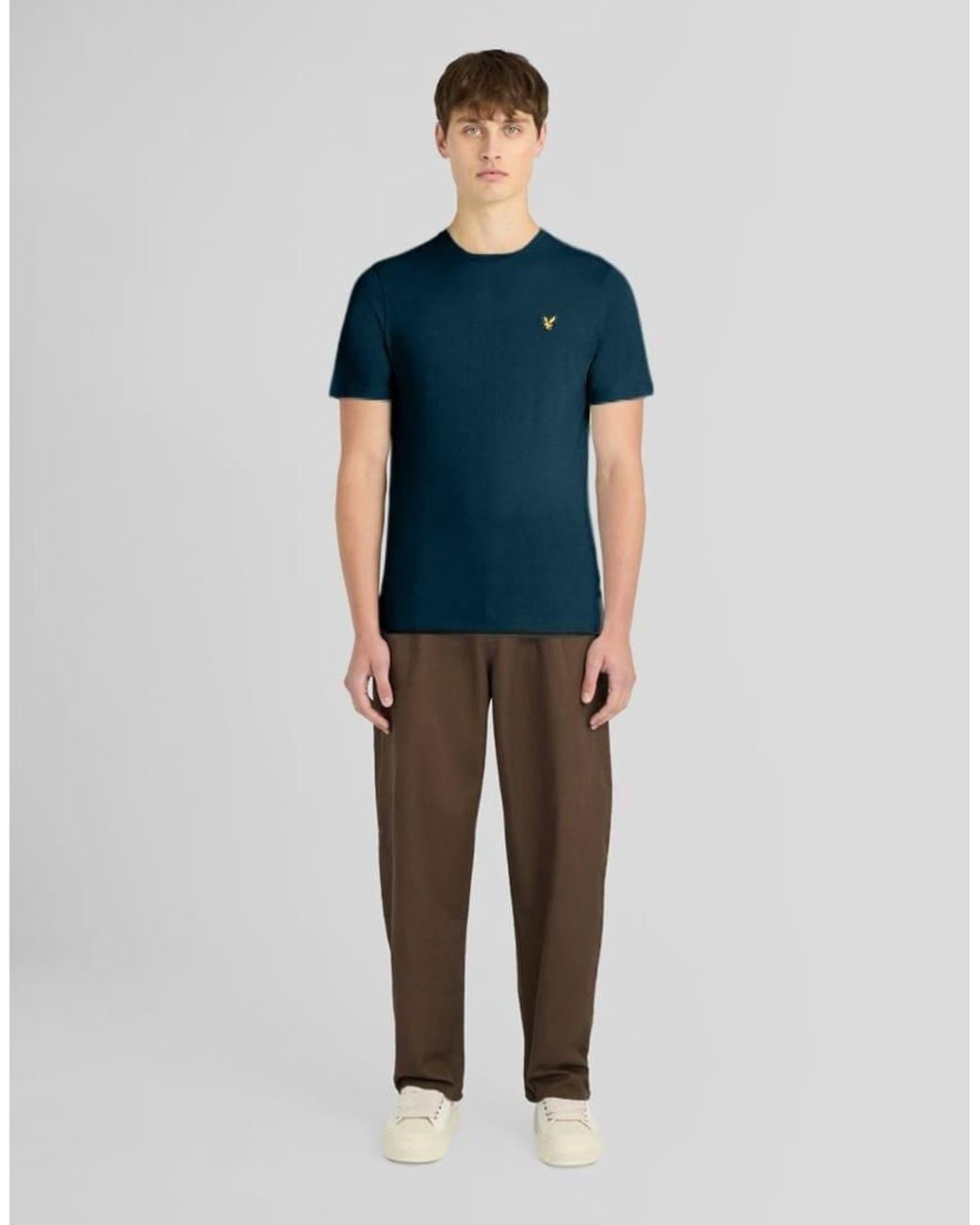 Lyle & Scott Blue Ss T-Shirts Plain T-Shirt for men