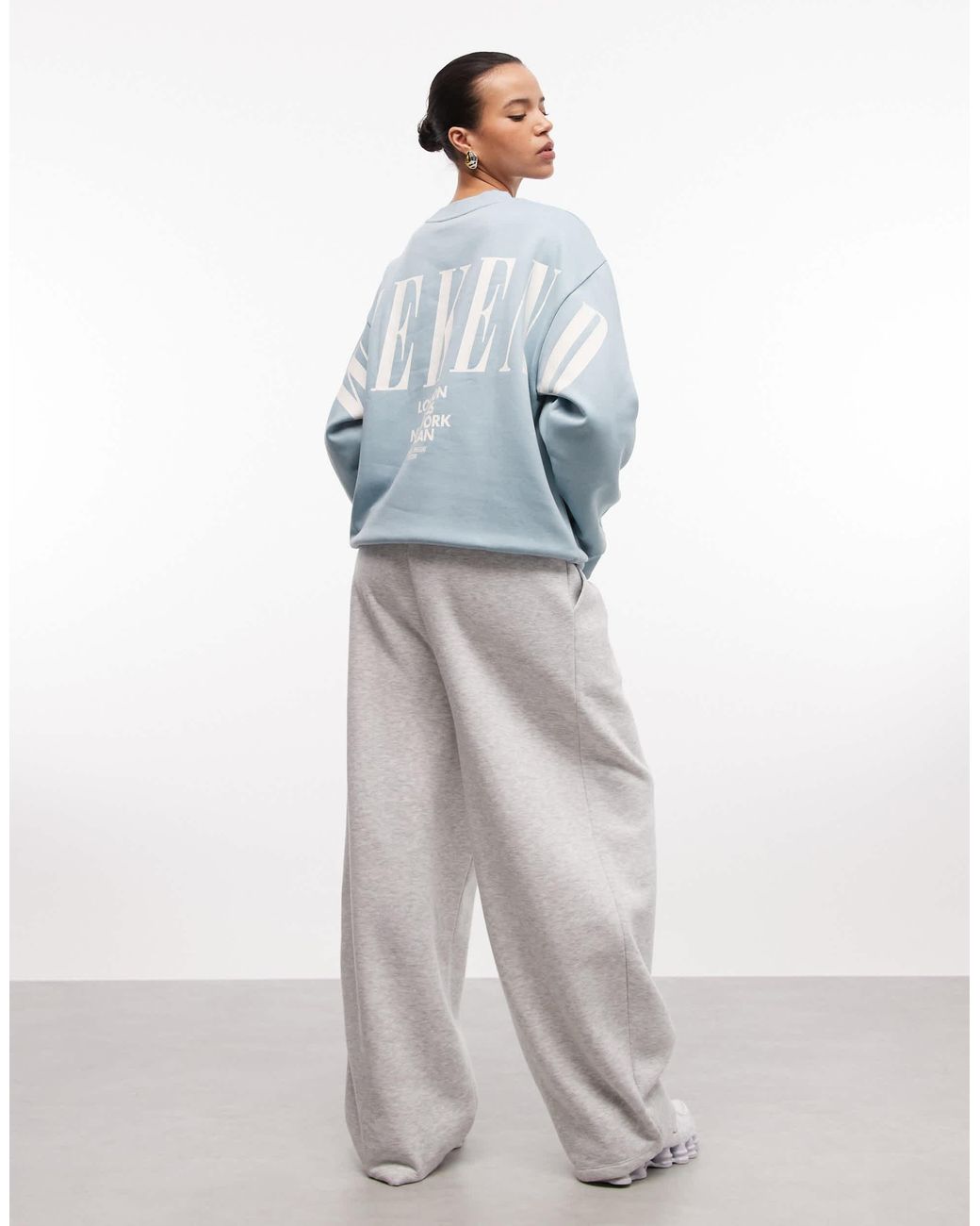 ASOS Weekend Collective Icon Sweatshirt With Stacked Logo in White | Lyst