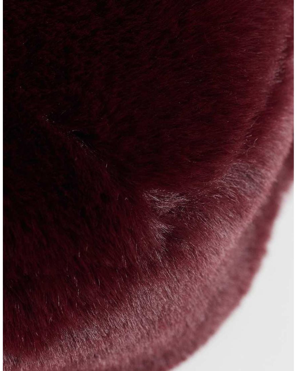 ASOS Red Faux Fur Pillbox Hat