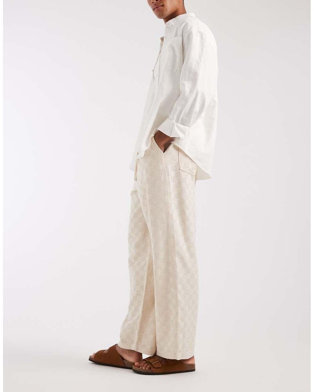 ASOS Natural Textured Pants for men
