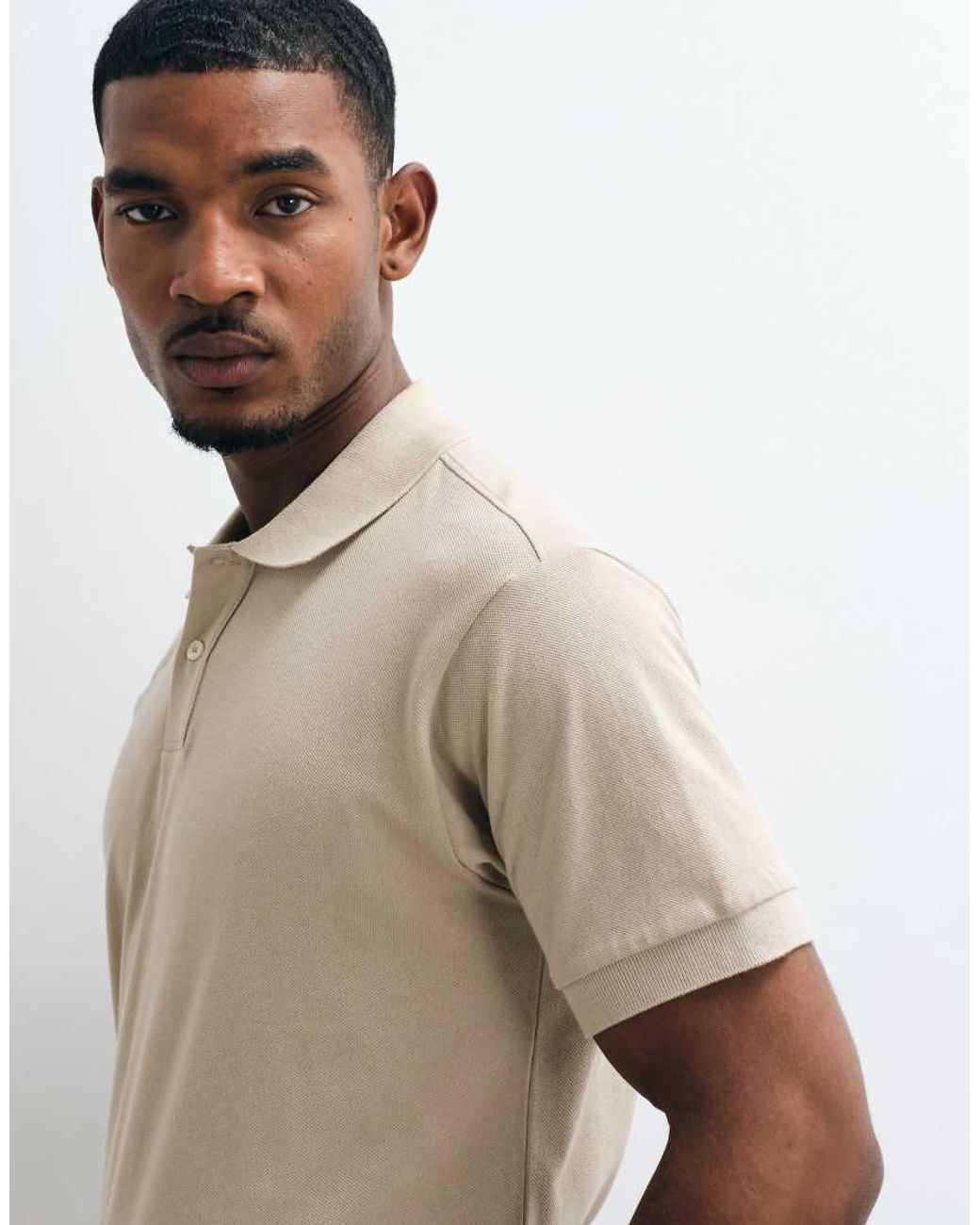 Mango Natural Polo Neck T-shirt for men