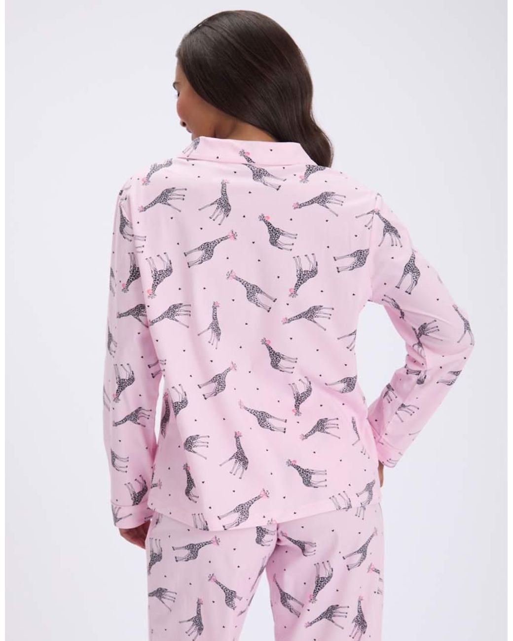 Boux Avenue Pink Bubblegum Giraffe Pyjama Set With Bag Fleece Nightwear Pj