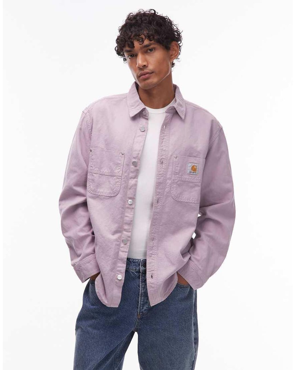 Carhartt Purple Walter Shirt Jacket With Pocket Detail for men