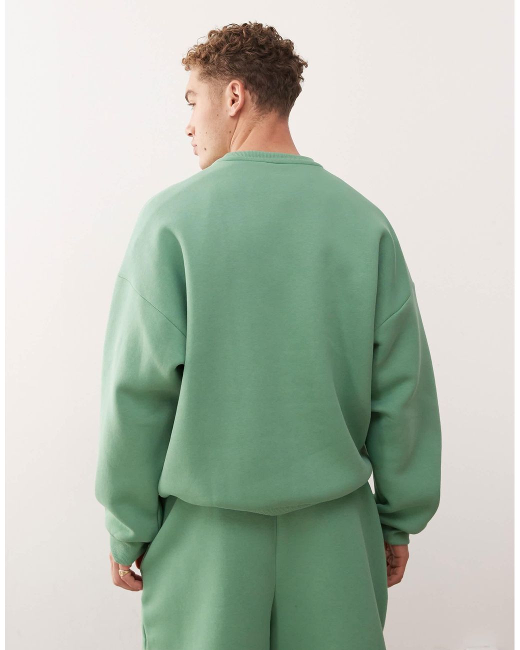 Collusion Green Heavyweight Boxy Sweat for men