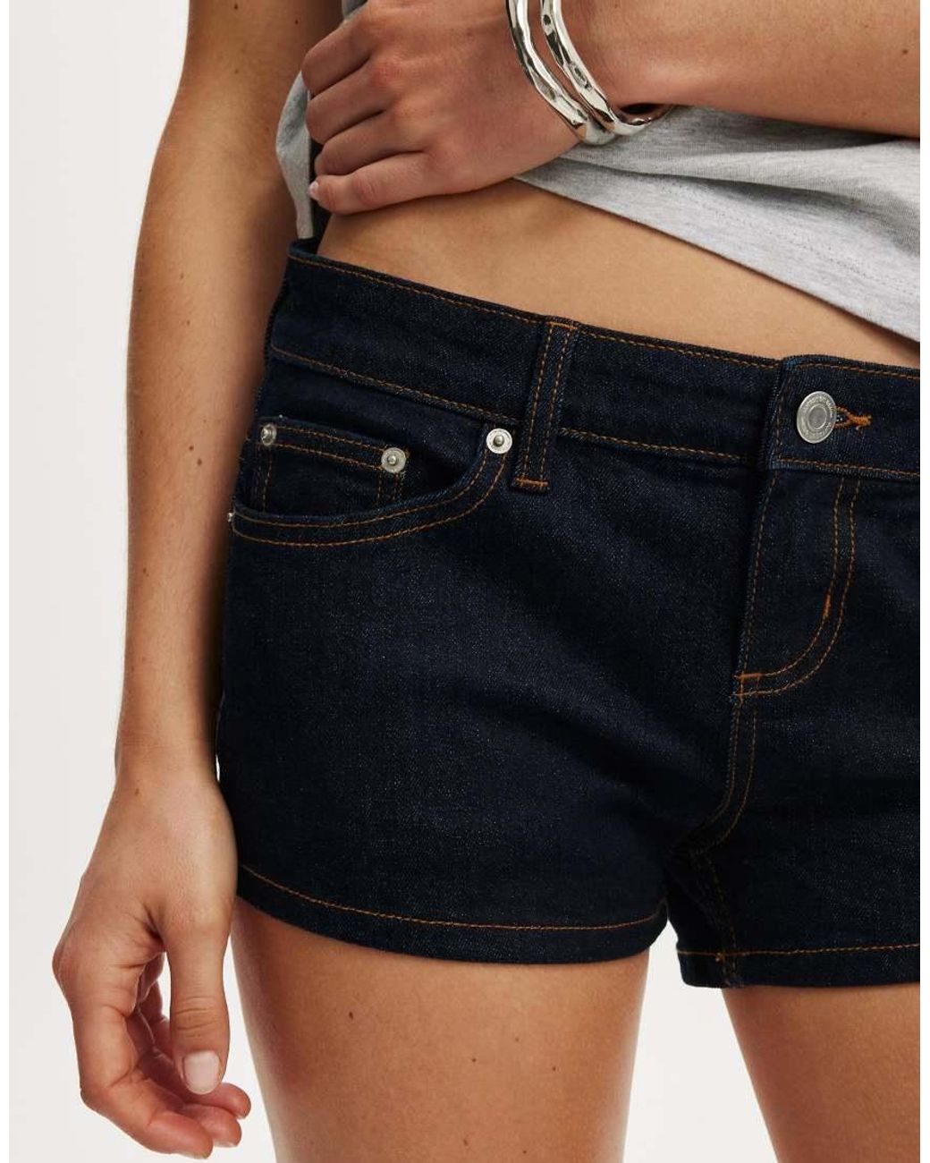 Cotton On White Micro Low Denim Short