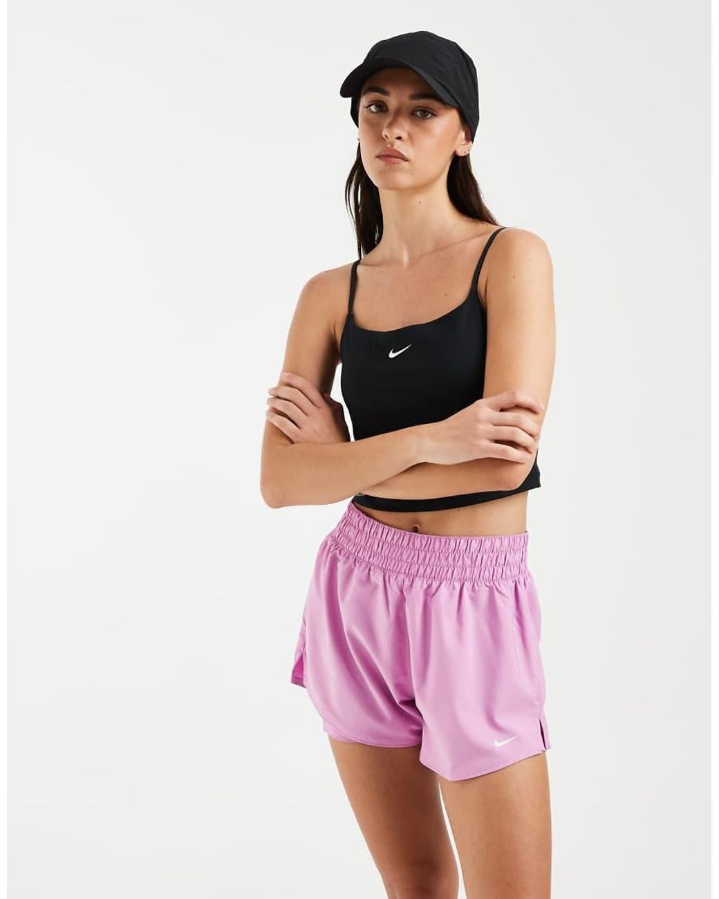 Nike Purple Nike One Training Dri-Fit High Waisted 3 Inch 2