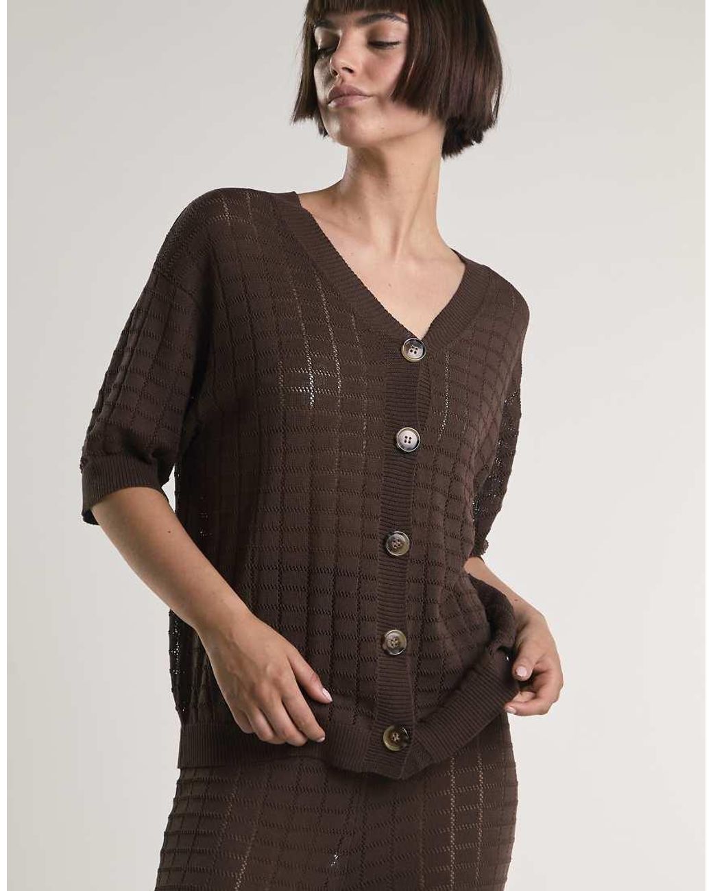 Glamorous Black V-Neck Button Knit Shirt