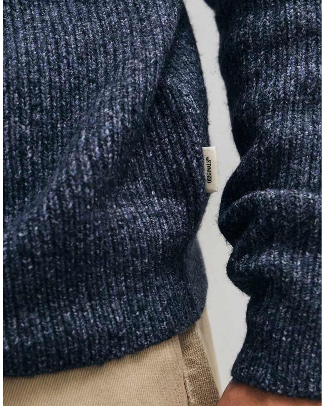 Jack & Jones Blue Oversized Fluffy Jumper for men