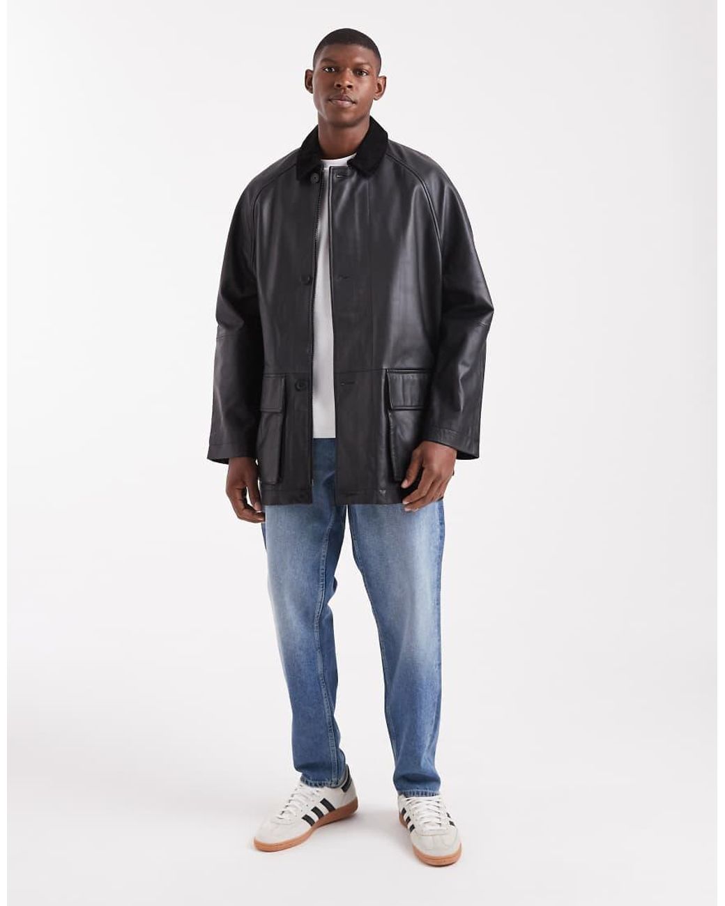 ASOS Blue Mid Length Coach Jacket for men