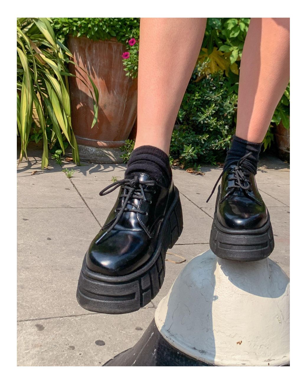 ASOS Mandarin Chunky Lace Up Flat Shoes in Black Lyst