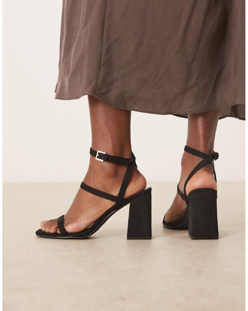 Raid Brown Jeeya Block Heeled Sandals