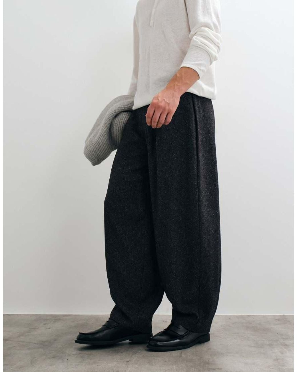 ASOS White Tailored Pleated Wide Barrel Leg Trousers for men