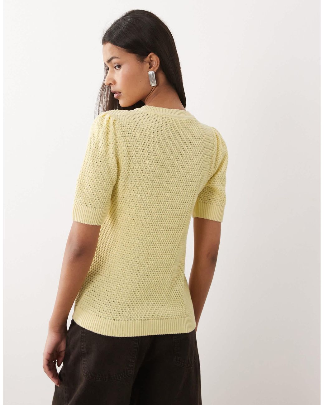 Top texturé en maille Vila en coloris Natural