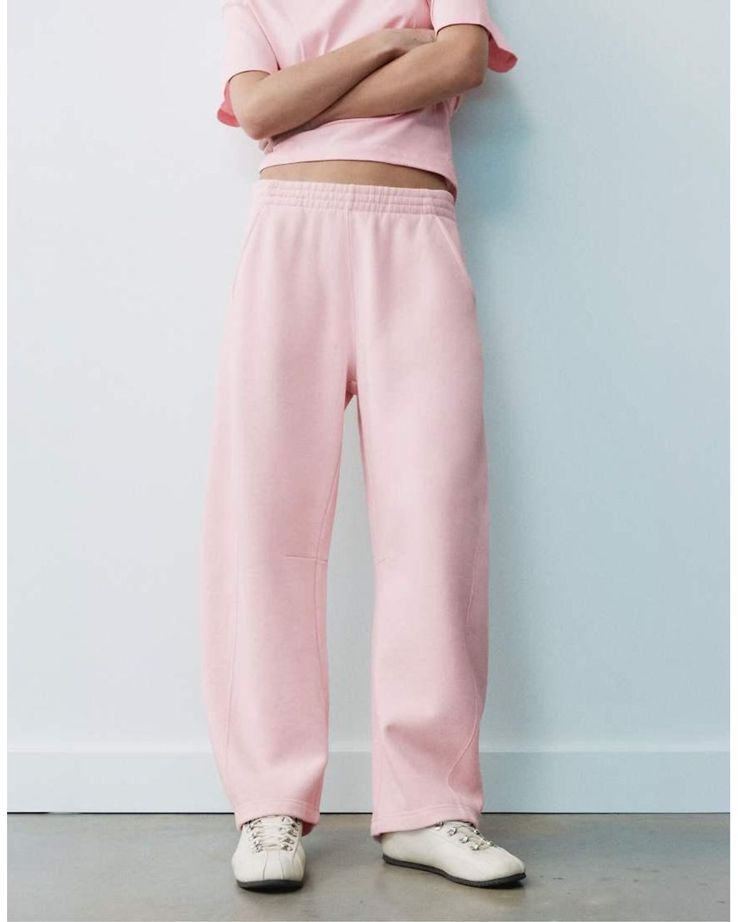 Pull&Bear Pink Barrel-leg joggers