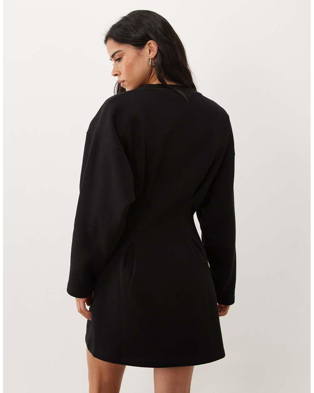 ASOS Red Long Sleeve Cinched Waist Mini Dress