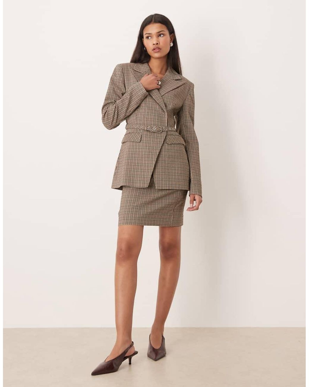 Y.A.S Brown Belted Tailored Blazer