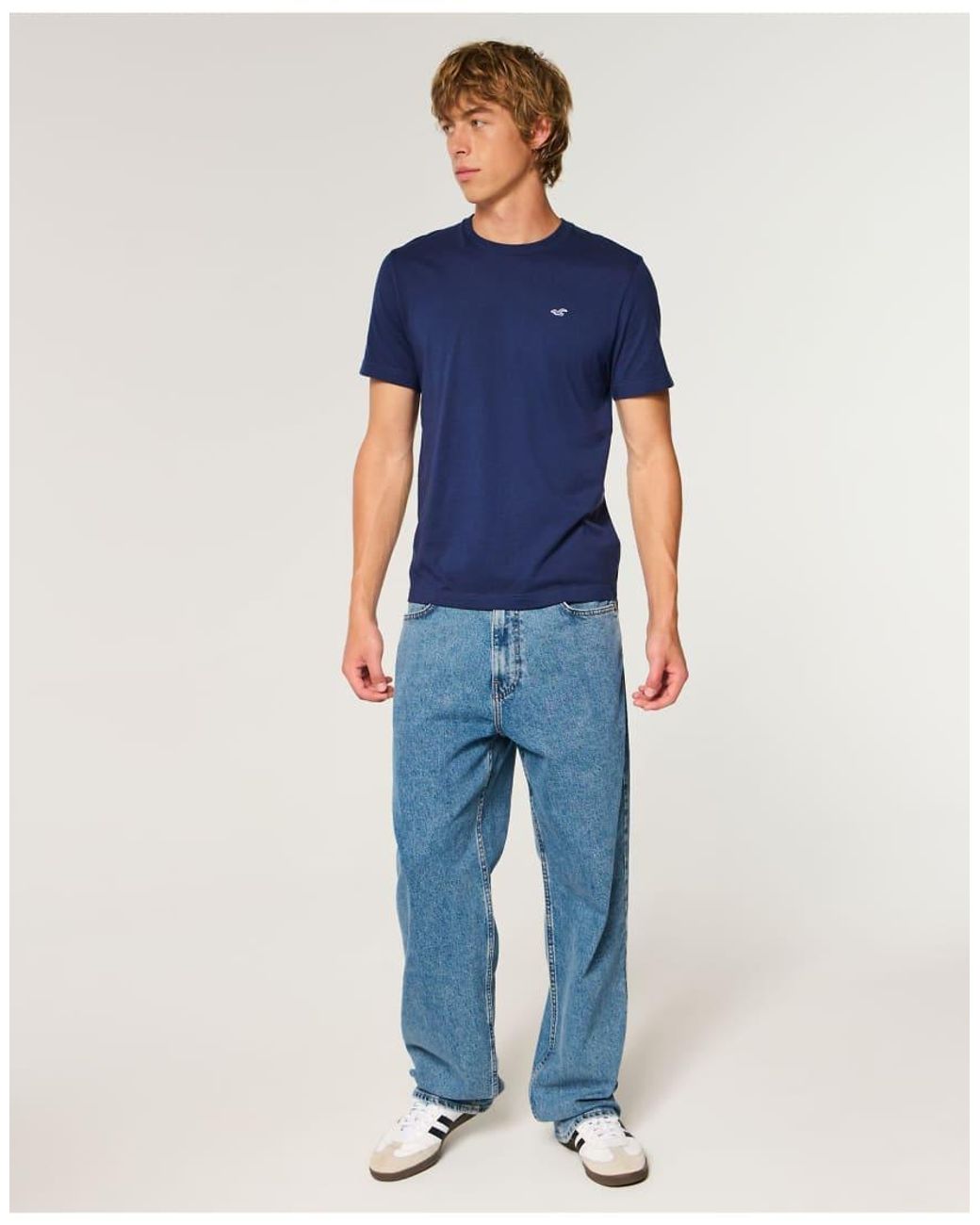 Hollister Blue Must-Have Cotton Icon Tee for men