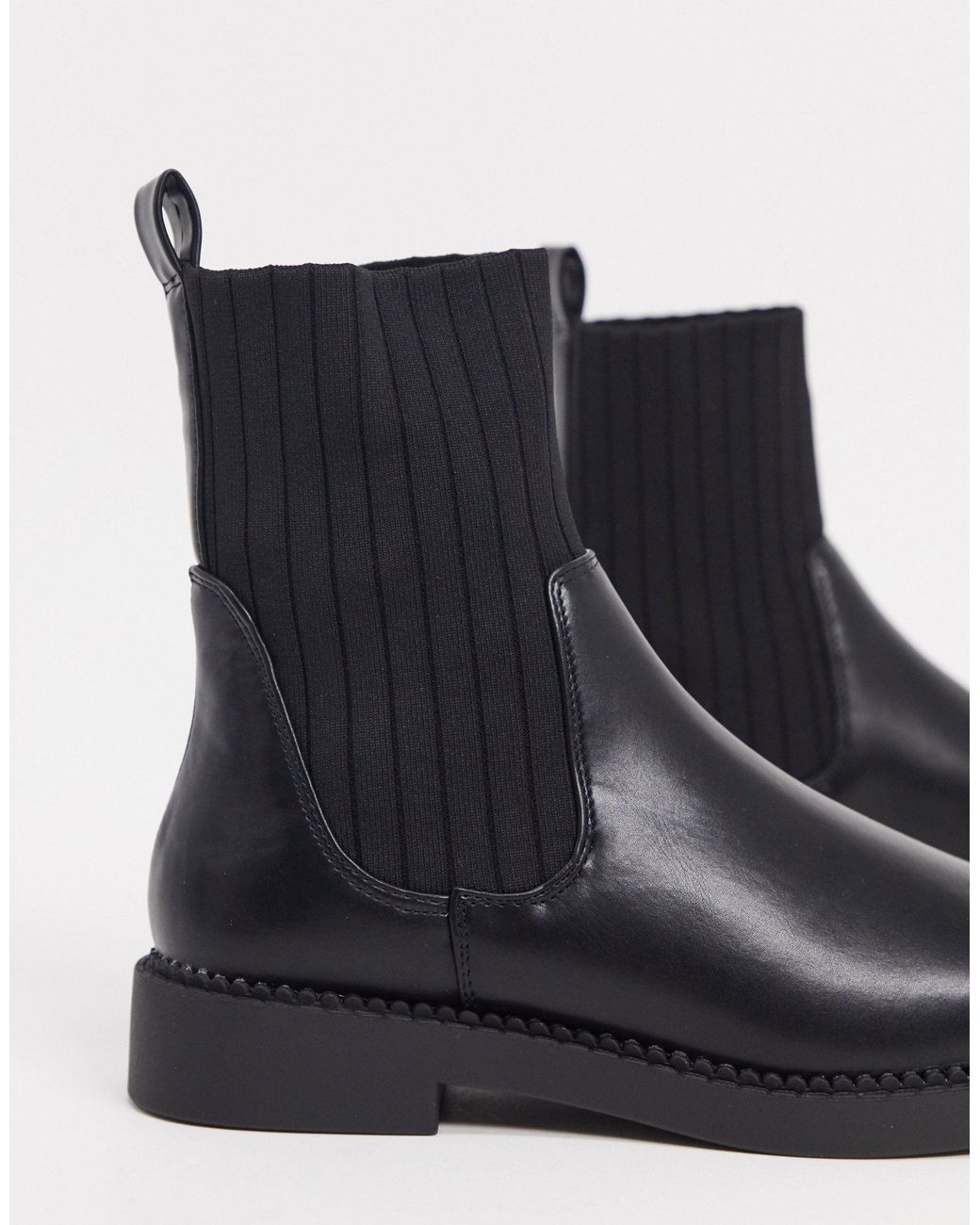 black chunky sock boots