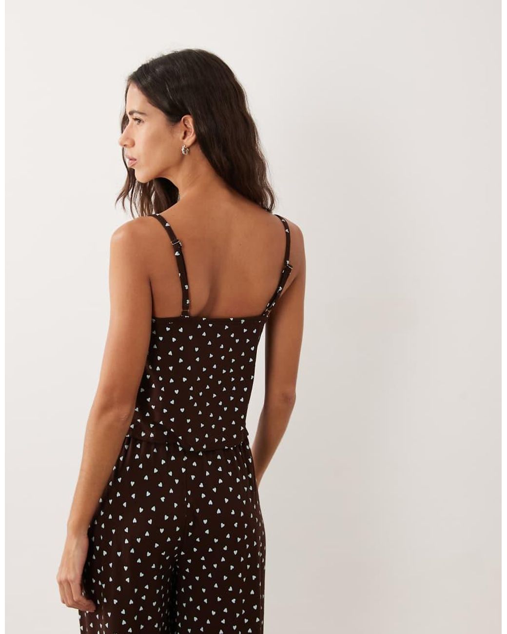 ASOS Black Mix & Match All Over Heart Print Pyjama Cami